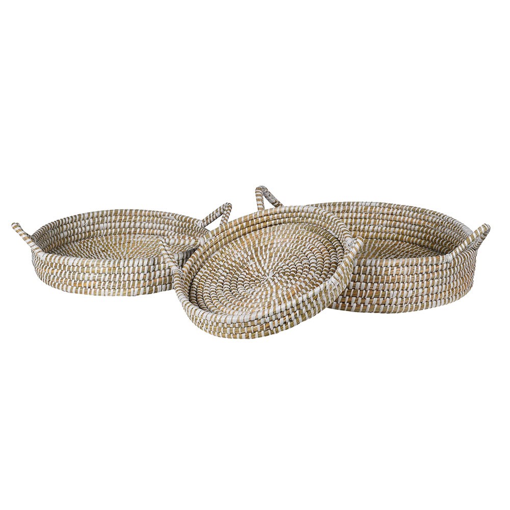 Set of 3 Woven Round Trays