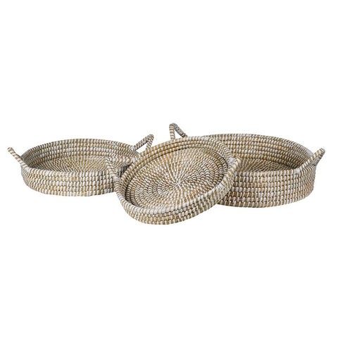 Set of 3 Woven Round Trays