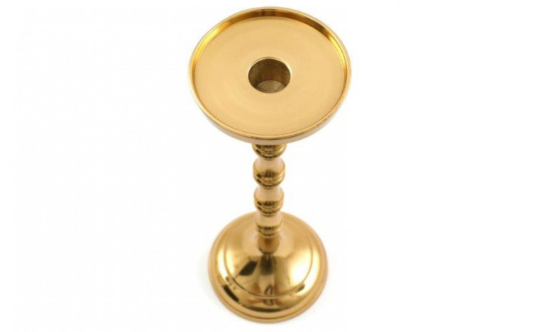 Gold Pillar Candle Holder - Large