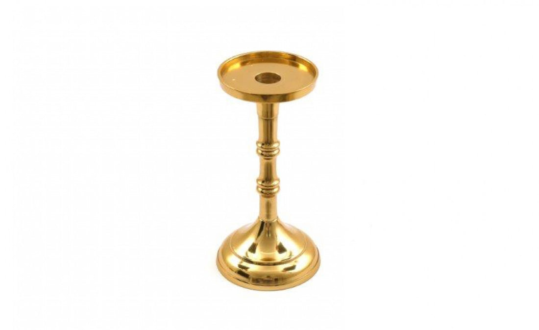 Gold Pillar Candle Holder - Small