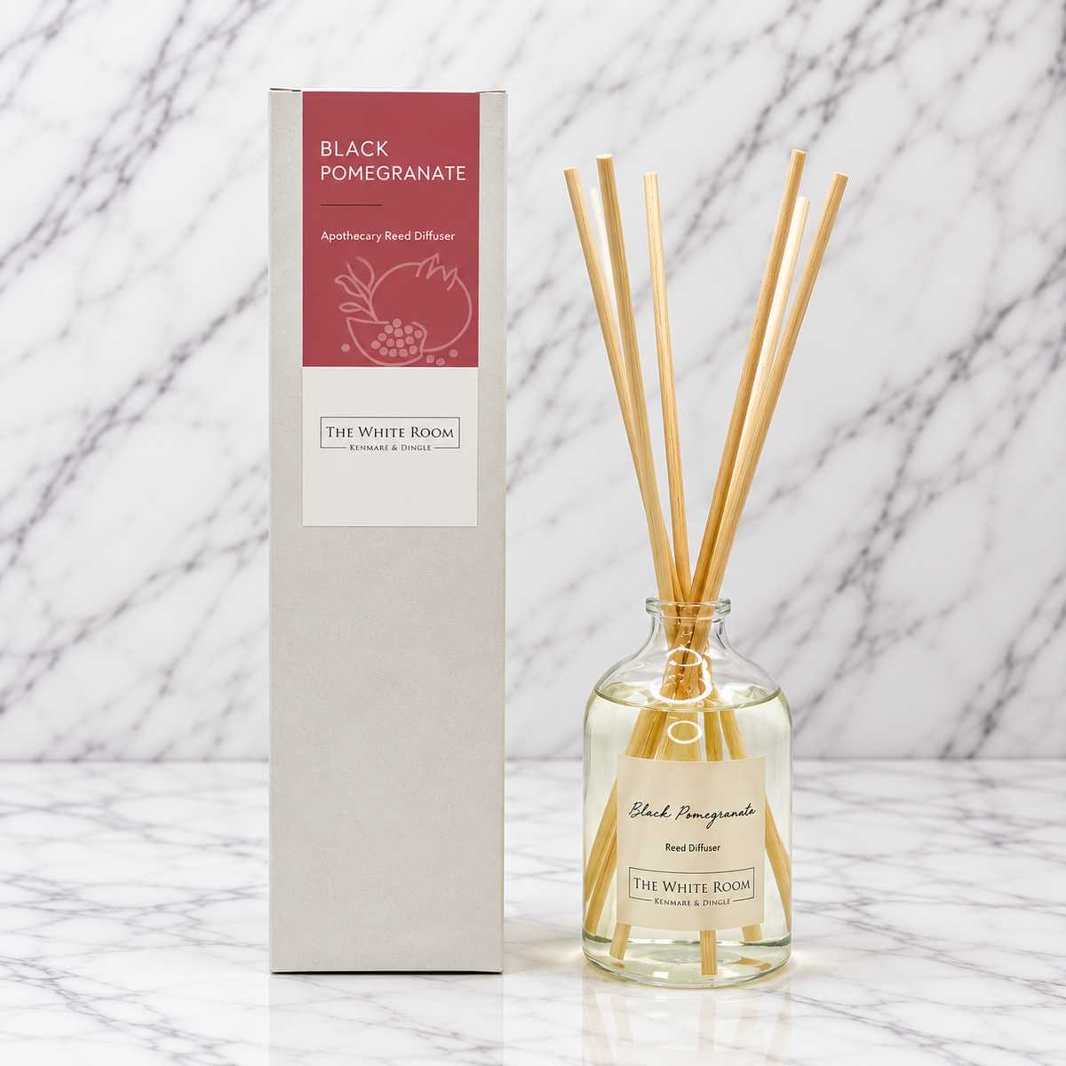 "The White Room" Natural Diffuser - Black Pomegranate