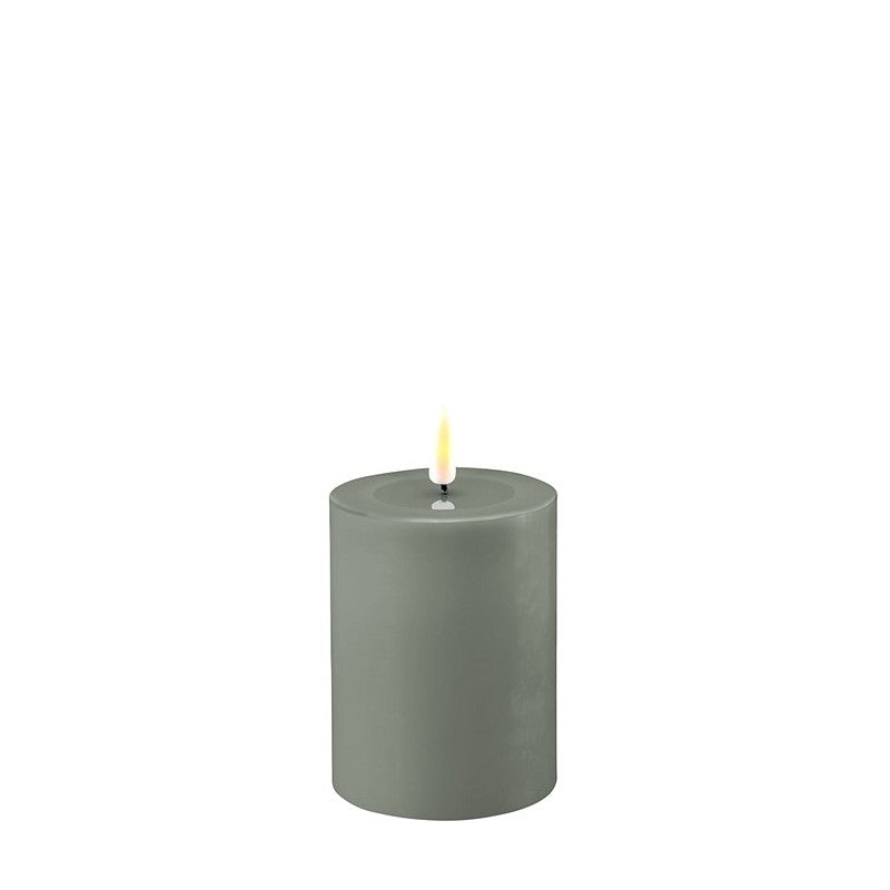 LED Candle 7.5 x 10cm - Sage Green