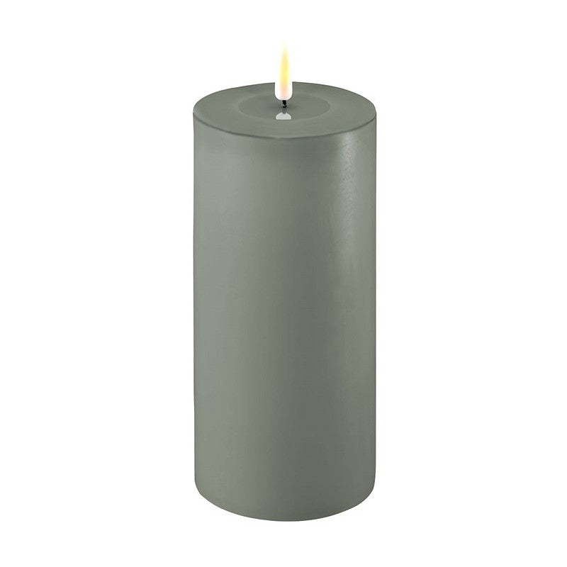 LED Candle 10 x 20cm - Saville Green