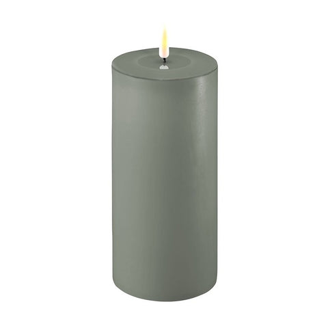 LED Candle 10 x 20cm - Sage Green