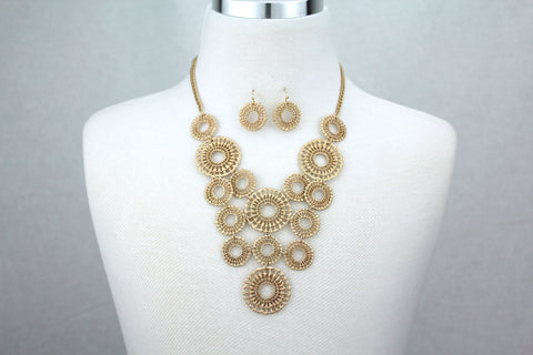 Filigree Lace Effect Gold Necklace