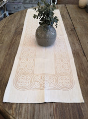 Colmcille Irish Linen Natural Damask Runner