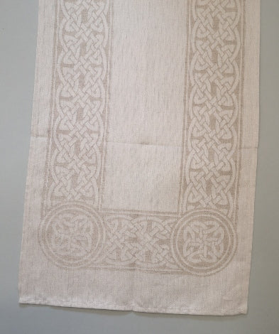 Colmcille Irish Linen Beige Damask Runner