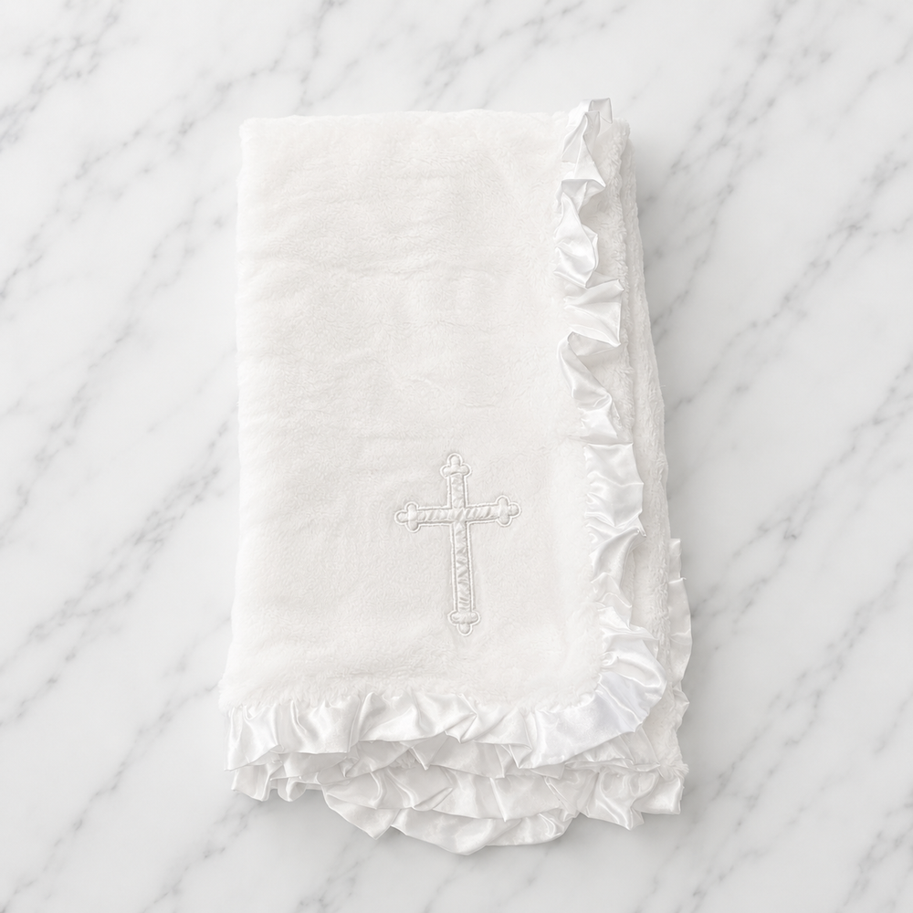 White Soft Baby Christening Wrap