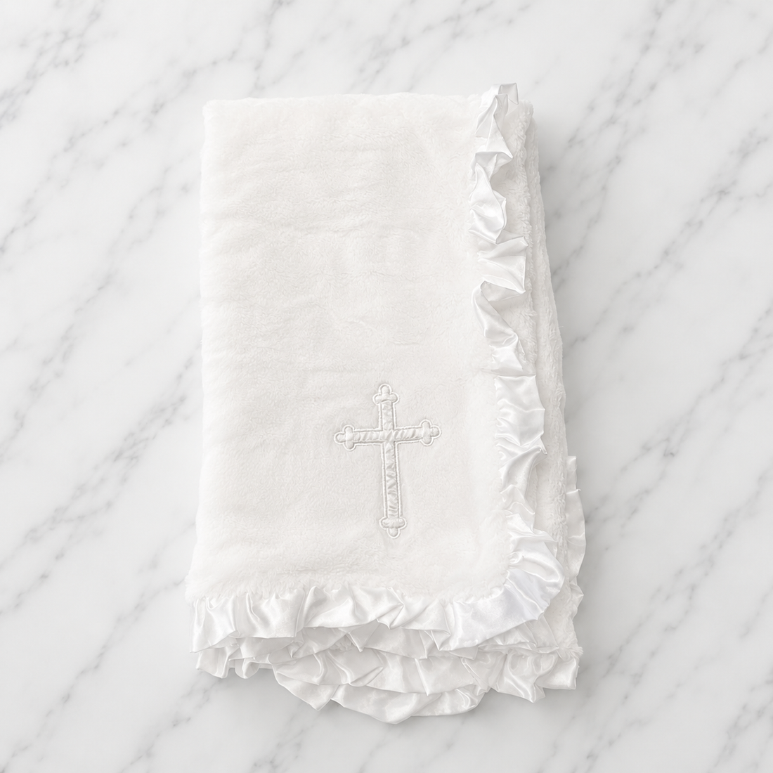 White Soft Baby Christening Wrap