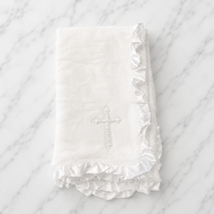 White Soft Baby Christening Wrap