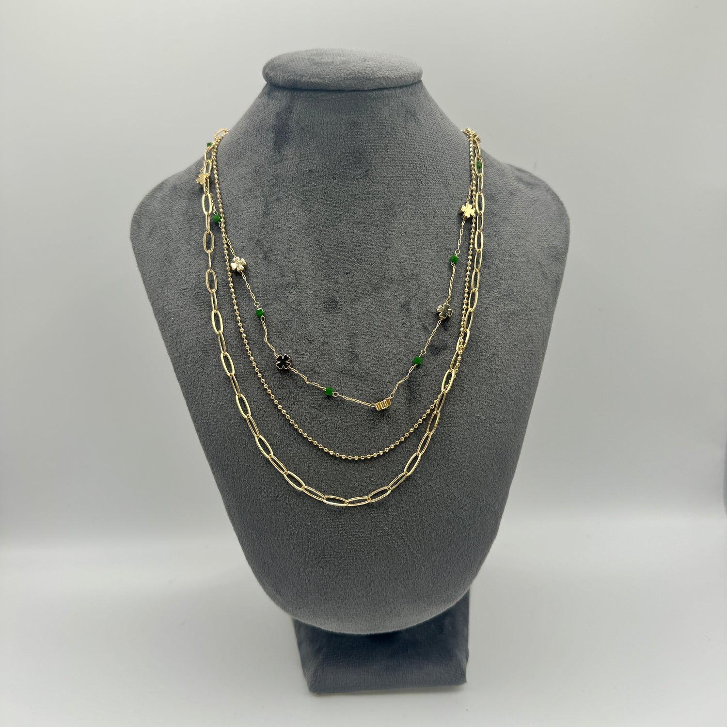 Shamrock “Clover” Layered Necklace - Green