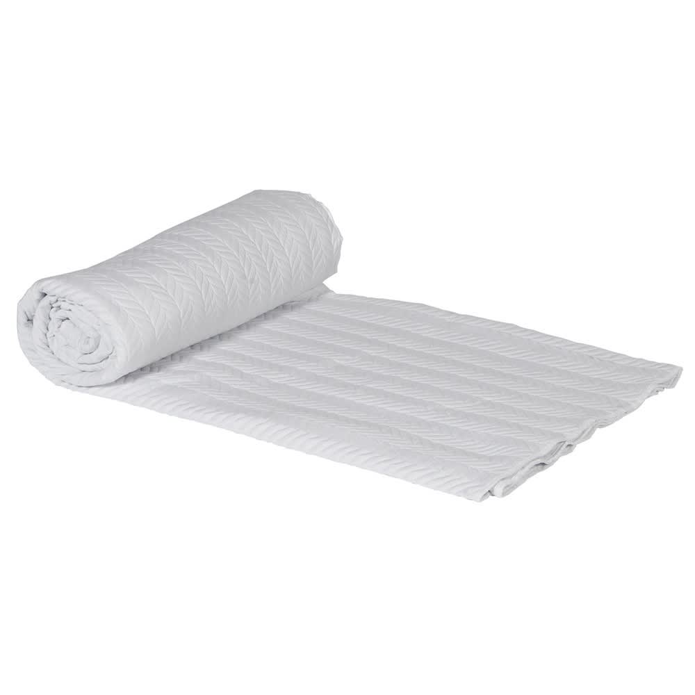 DLH004 CH SuperKing White Herringbone Bedspread W260 L27cm€150