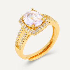 Cubic Zirconia Adjustable Ring