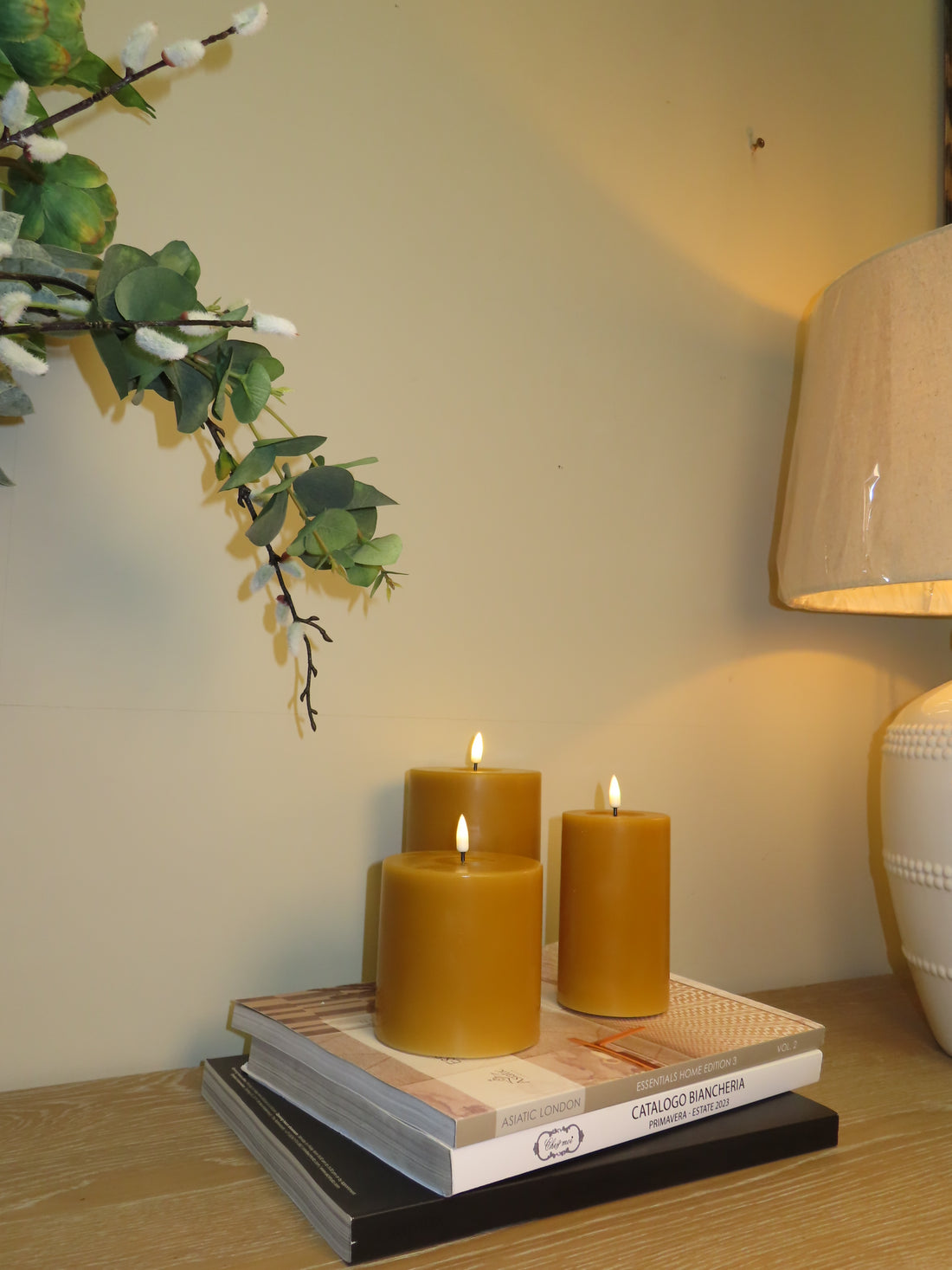 LED Candle 10 x 20cm - Curry