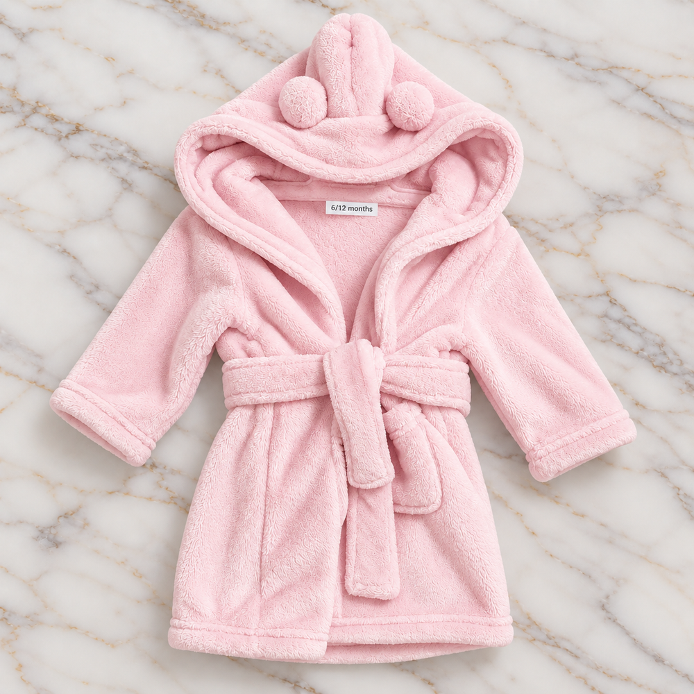 Soft Baby Dressing Gown - Pink