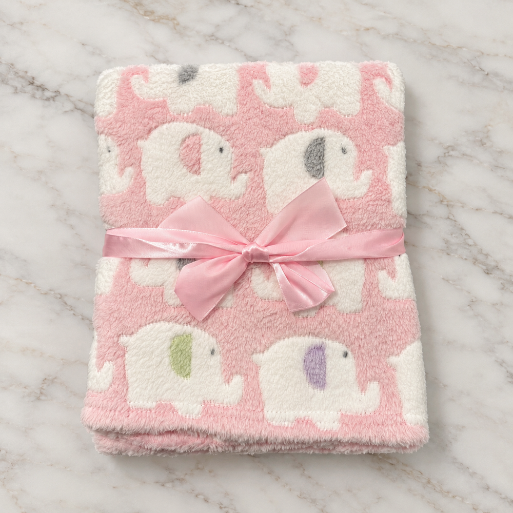 Baby Wrap With Elephant Design - Pink