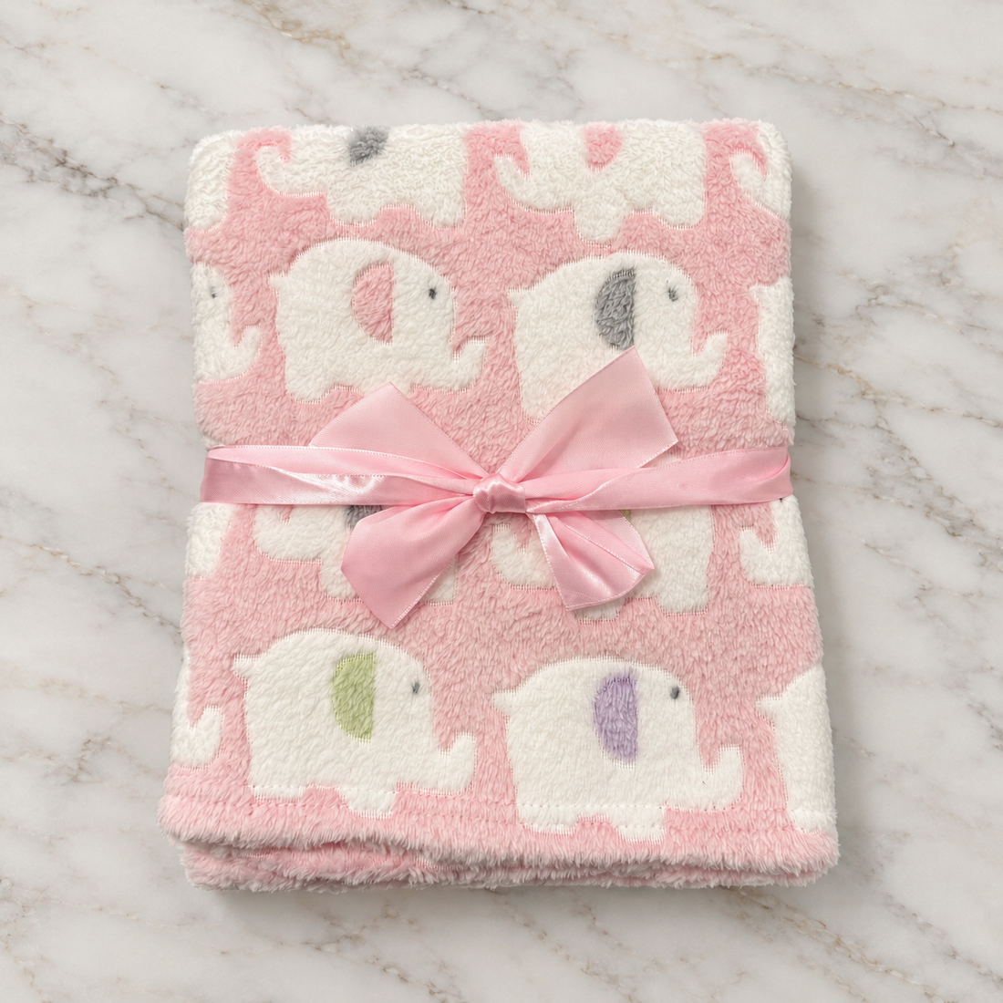 Baby Wrap With Elephant Design - Pink
