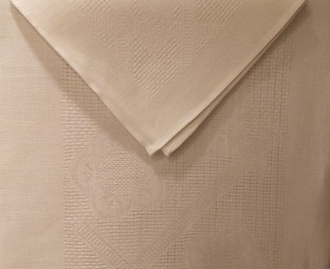 Etamine Fine Irish Linen White Tablecloth