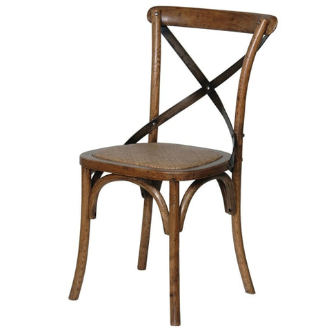 Industrial Dark Elm X-Back Dining Chair