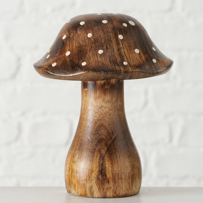S/3 Speckled Wooden Mushrooms