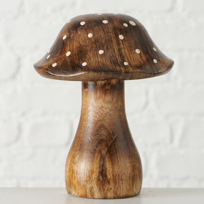 S/3 Speckled Wooden Mushrooms