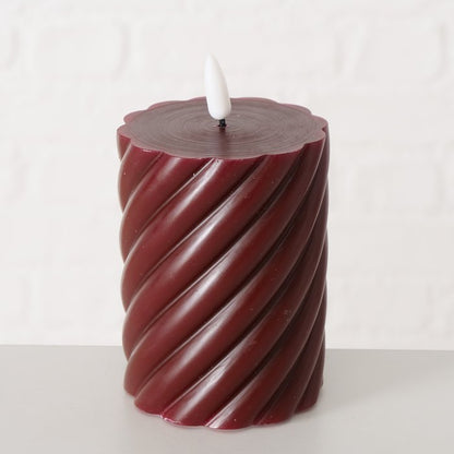 LED Twsited Candle - Red