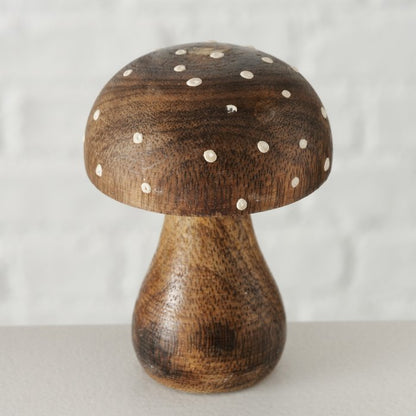 S/3 Speckled Wooden Mushrooms