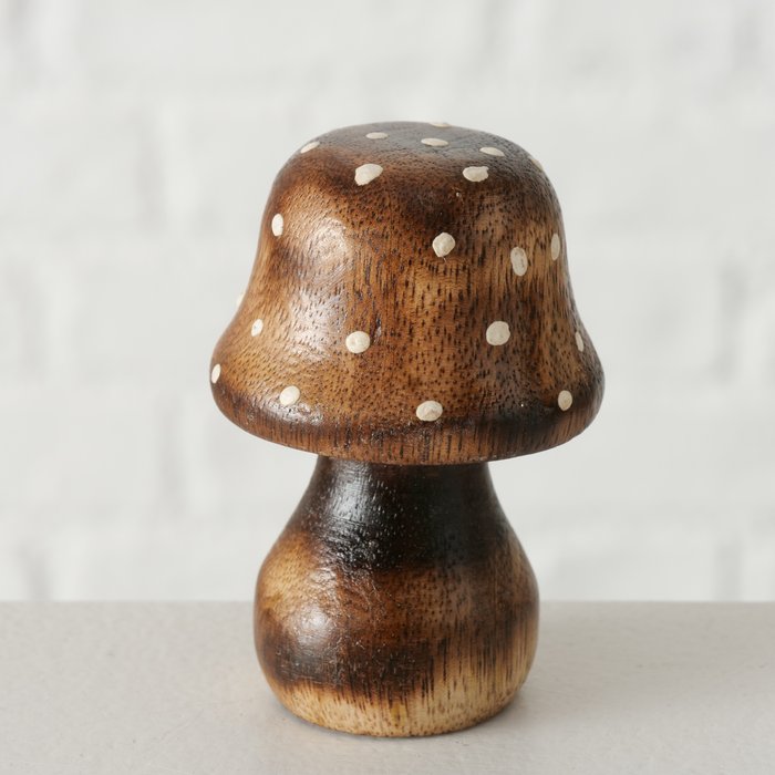 S/3 Speckled Wooden Mushrooms