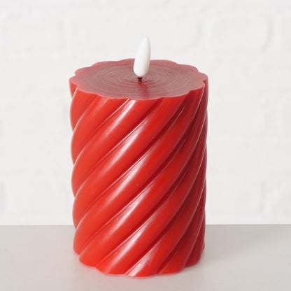 LED Twsited Candle - Red