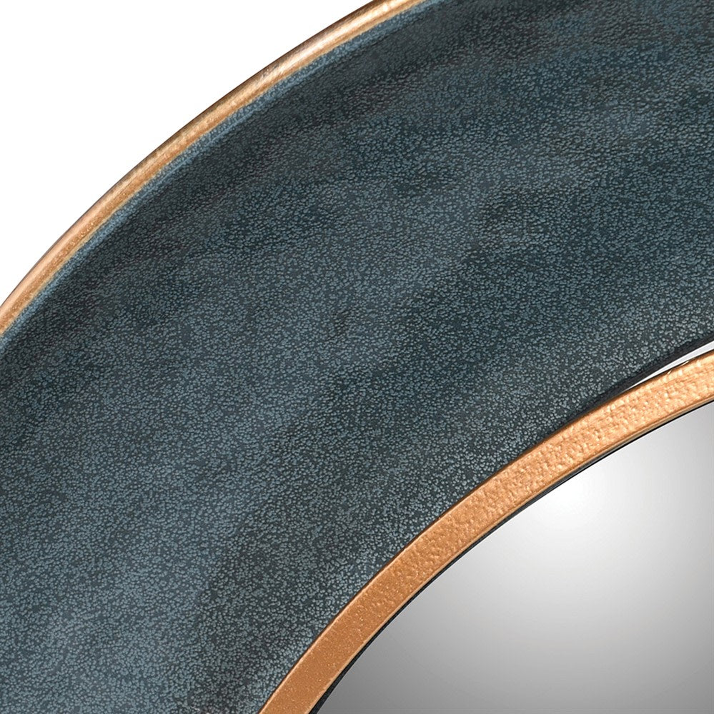 Terra Teal Edge Round Wall Mirror