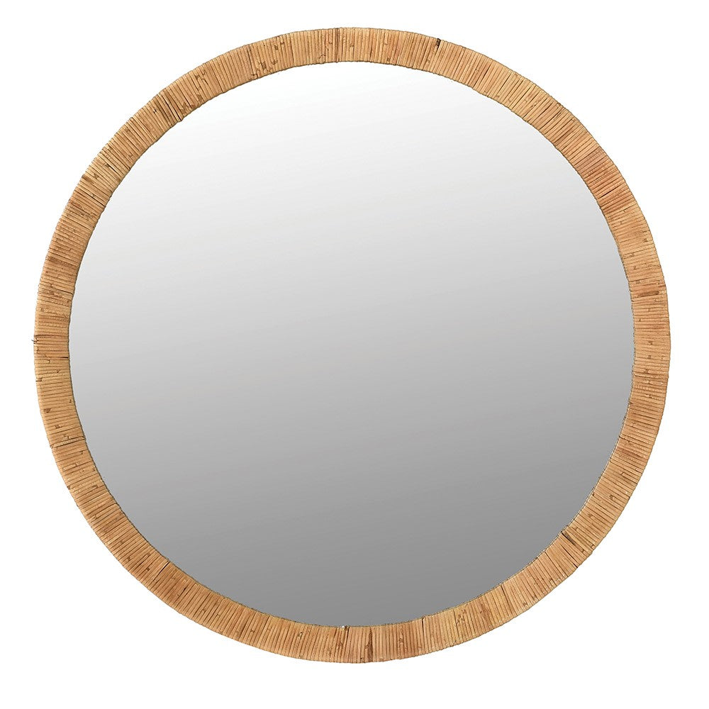 Elowen Natural Rattan Round Wall Mirror