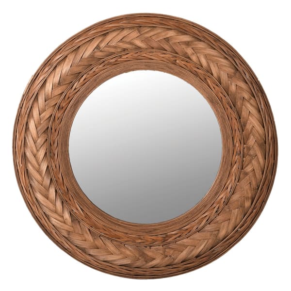 Bamboo Round Mirror