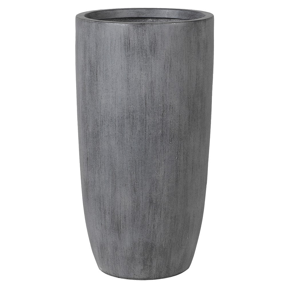 Tall Grey Round Planter