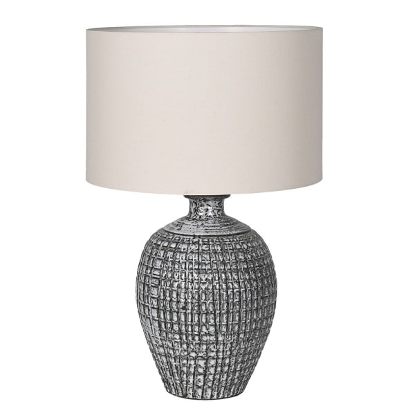 Textured Table Lamp with Linen Shade