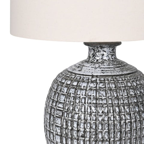 Textured Table Lamp with Linen Shade