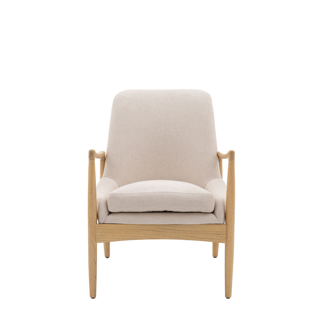 Carlton Brown Natural Linen Armchair