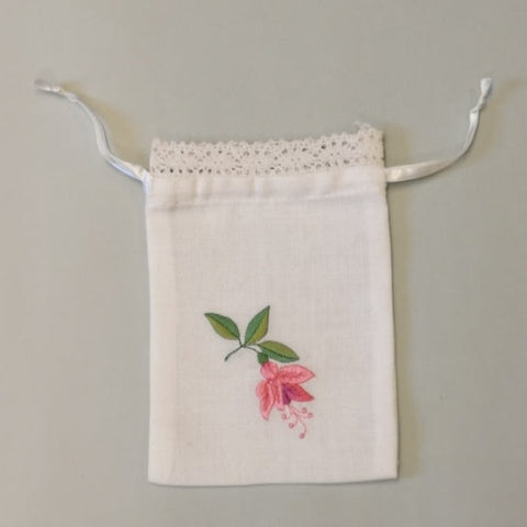 Irish Made Linen Union Sachet Bags With Fuchsia