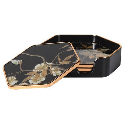 Floral Hexagonal Coasters S/4