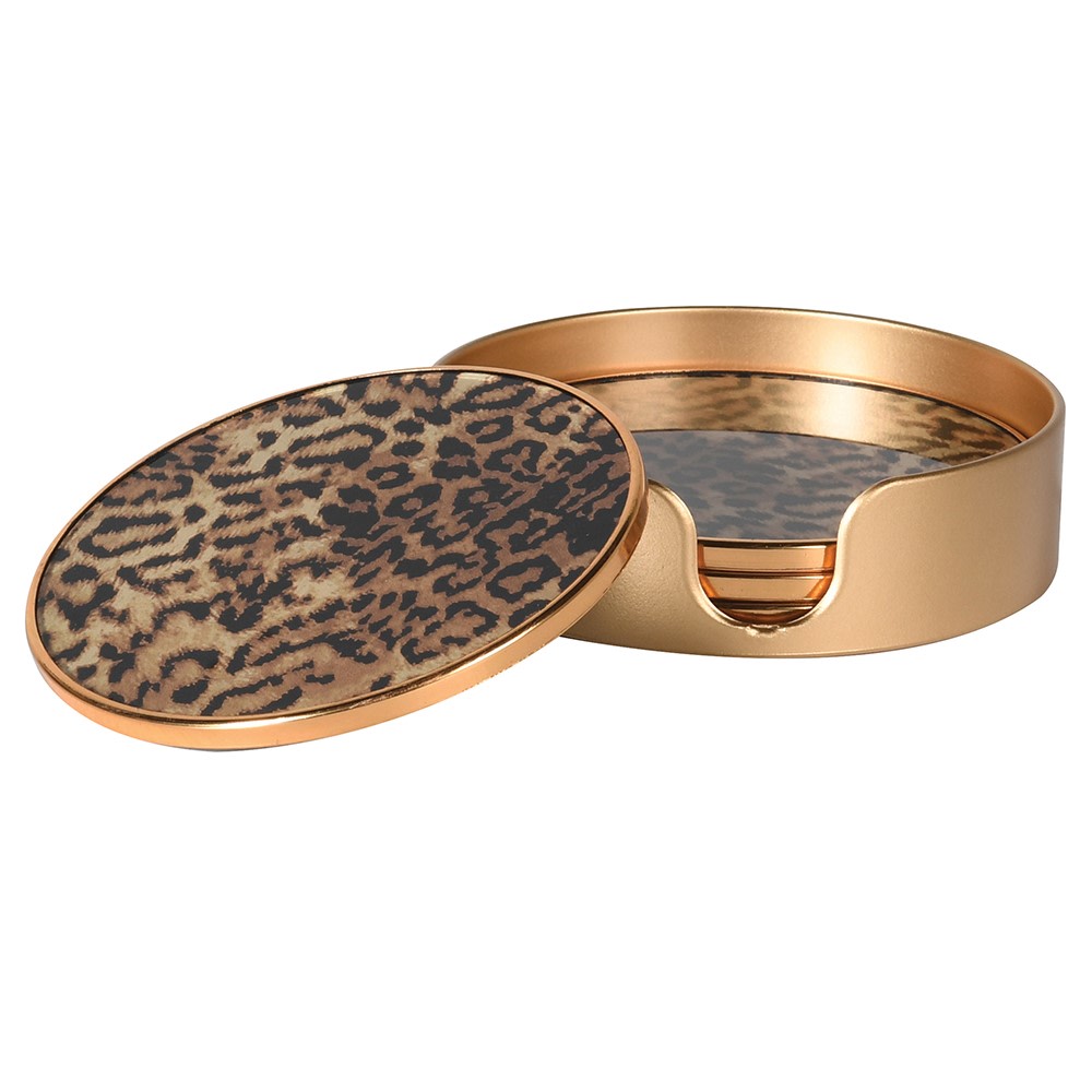 Leopard Print Coasters S/4