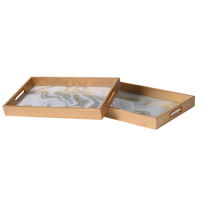 Gold Swirl Rectangular Trays