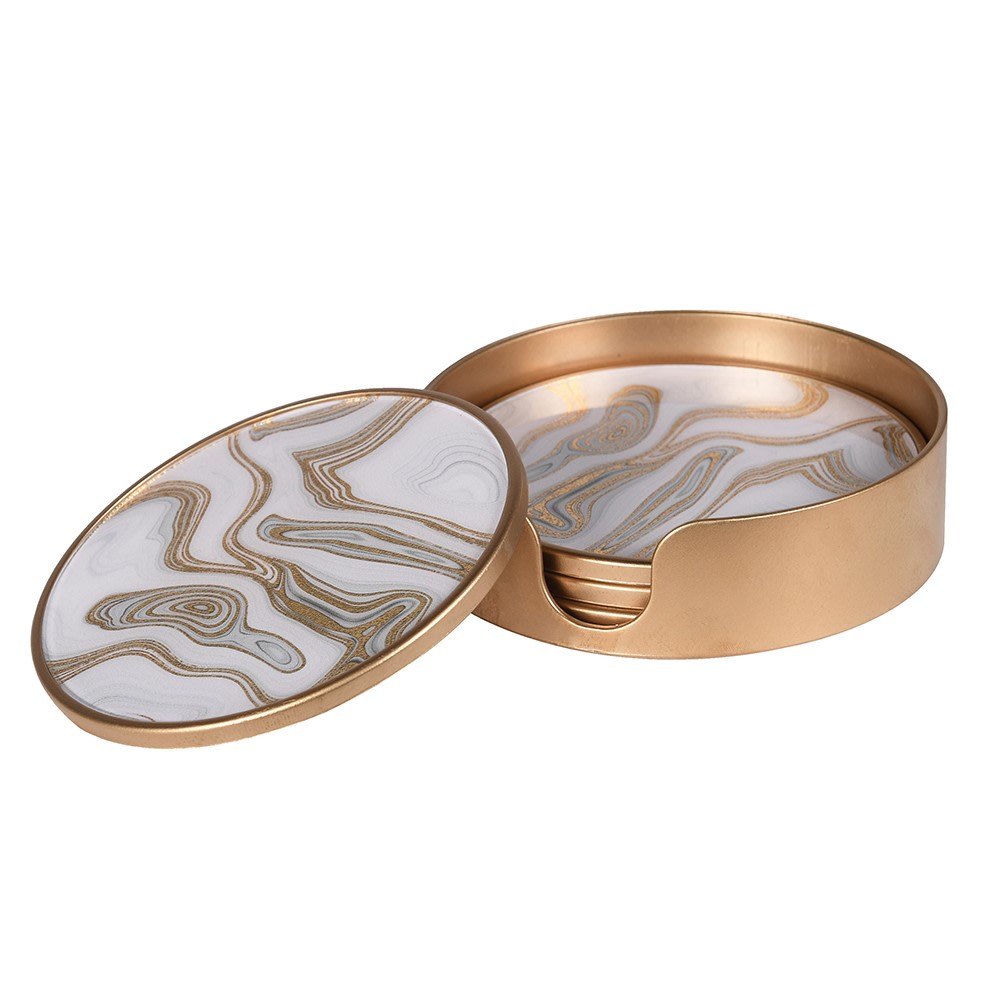 Gold Swirl  Coasters S/4