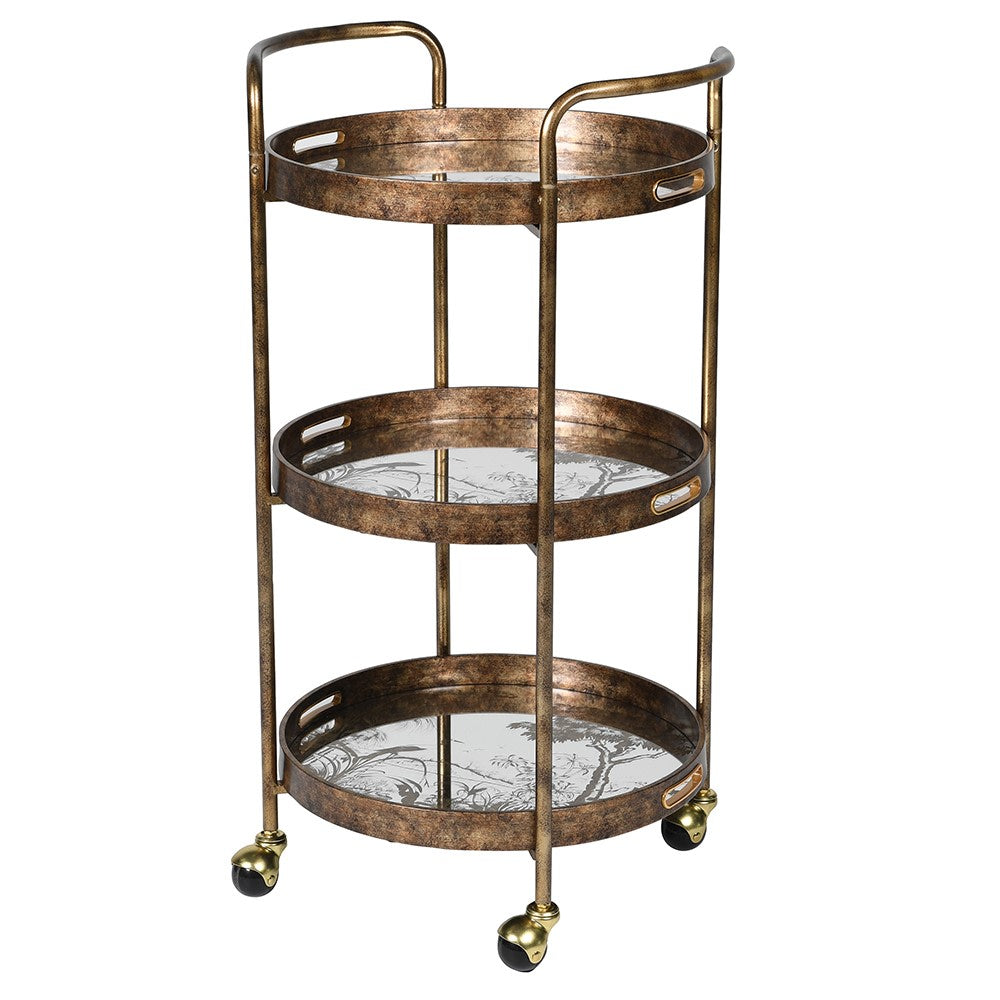 Antique Gold 3 Tier Trolley