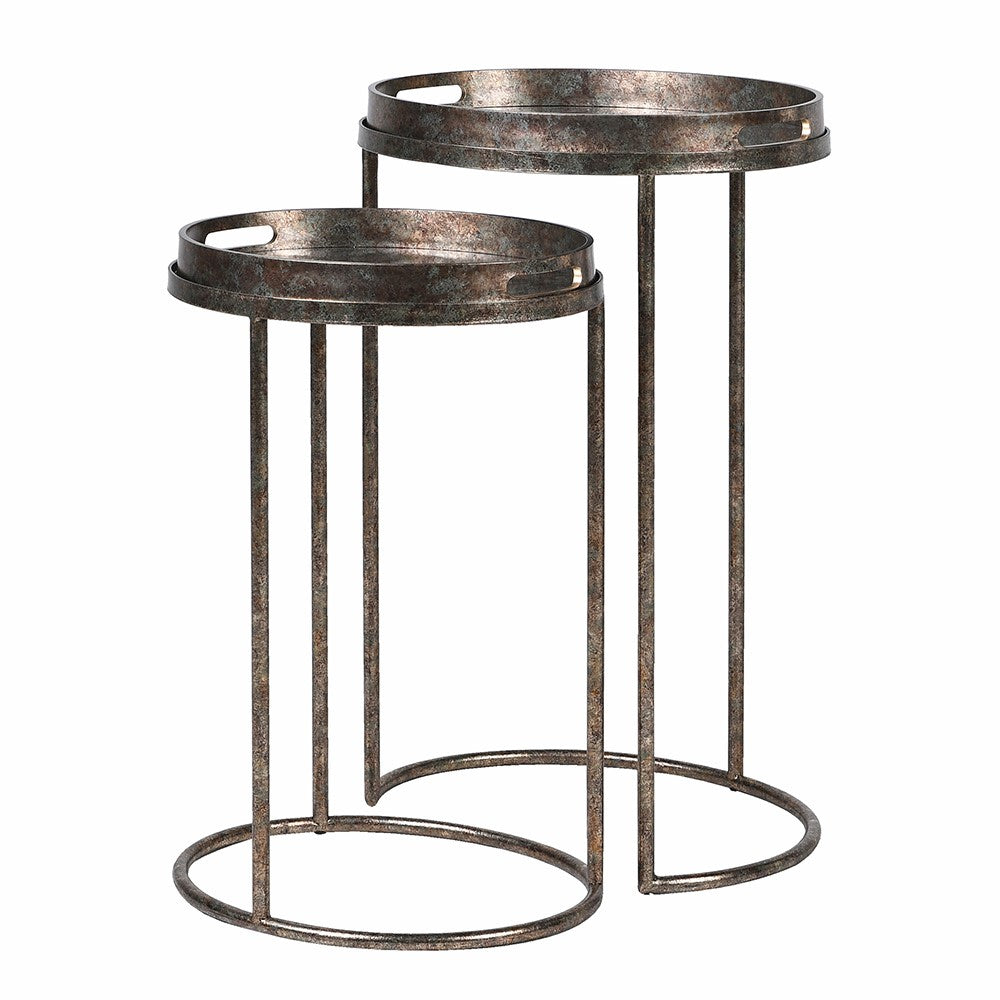 Nest Of 2 Golden Grass Tray Table