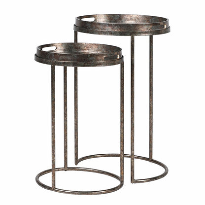 Nest Of 2 Golden Grass Tray Table