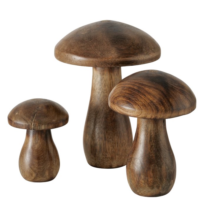 Wooden Mushrooms Set Of 3