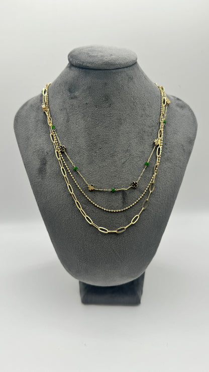 Shamrock “Clover” Layered Necklace - Green