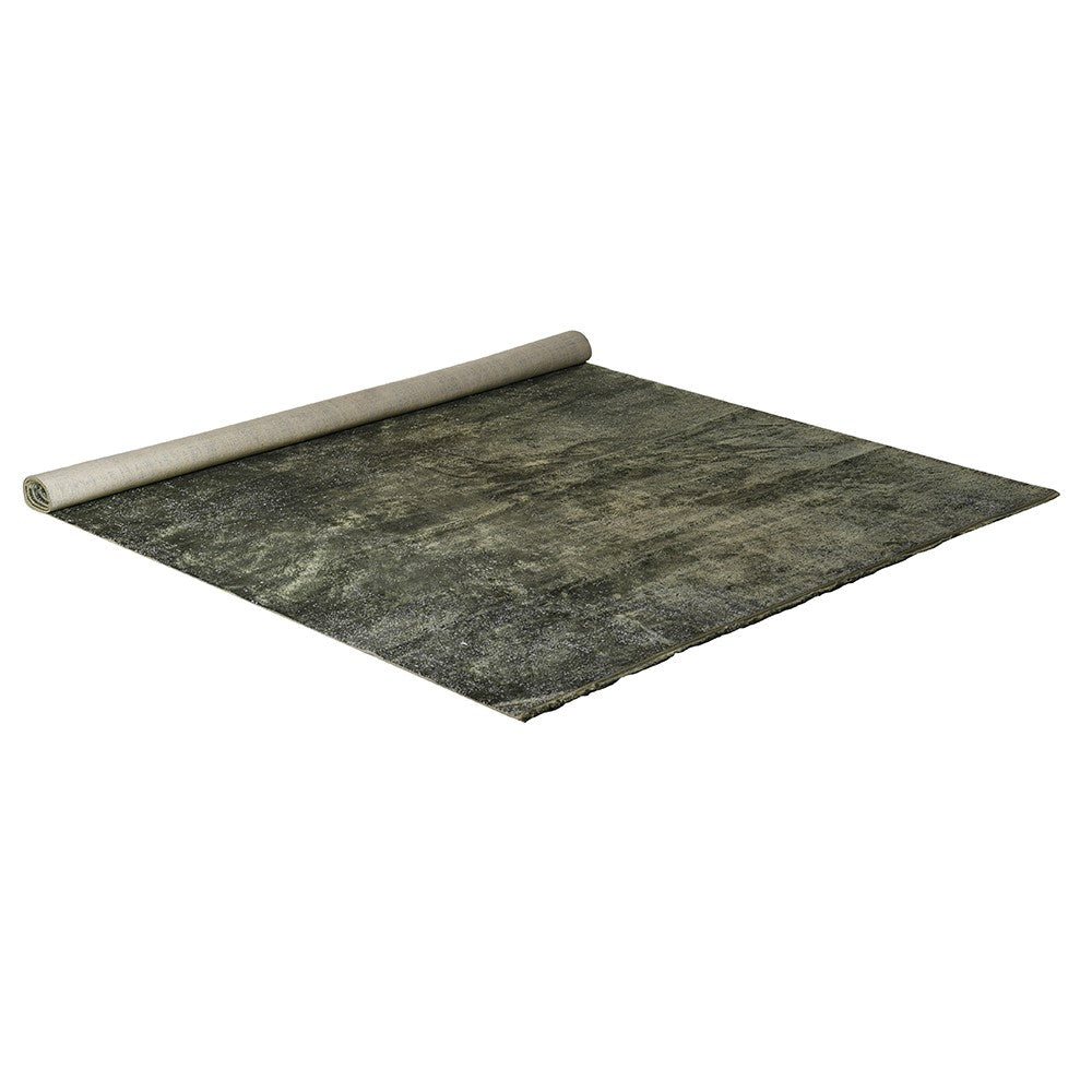 Olive Green Textured Rug 191 x 295cm.