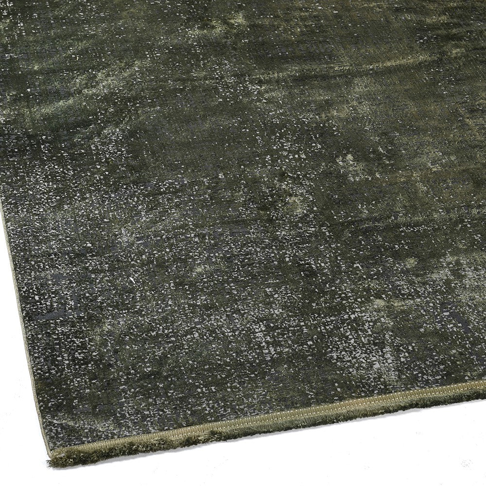 Olive Green Textured Rug 191 x 295cm.