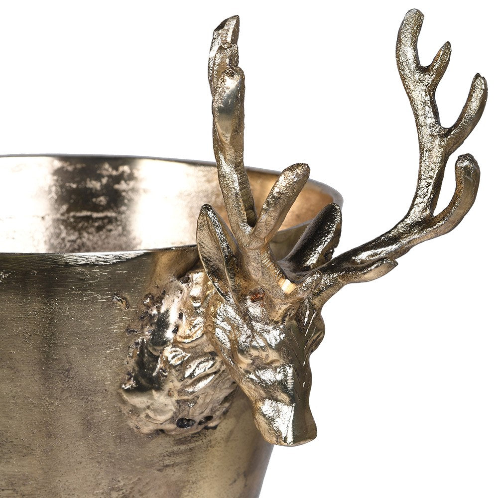 Antique Brass Reindeer Wine Cooler