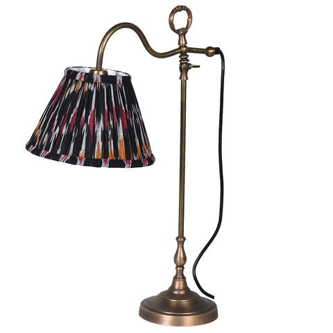 Anya Antique Brass Lamp With Ikat Shade